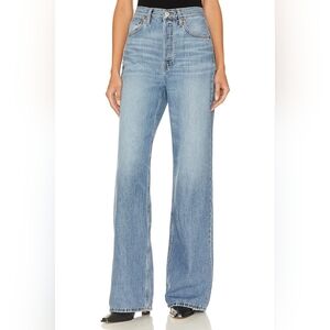 Re/Done 70s Ultra High Rise Wide Leg Indigo Storm Denim Size 25 $295